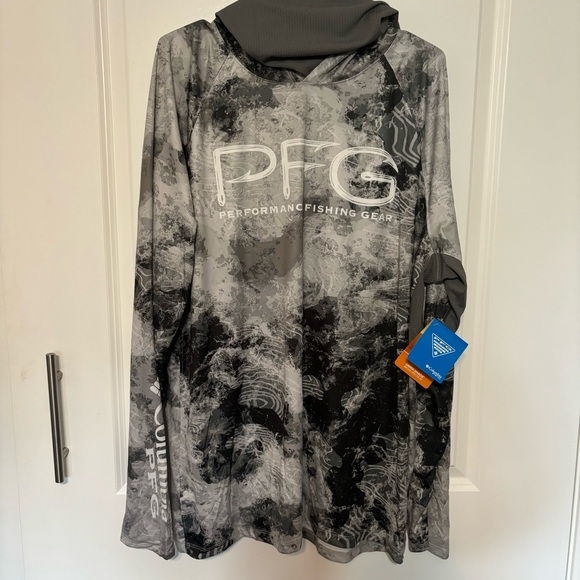 Men’s Columbia Super Terminal Tackle Vent Hoodie|XL| Cool Grey Deepwaters Camo - Picture 4 of 16